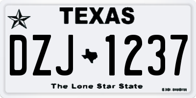 TX license plate DZJ1237