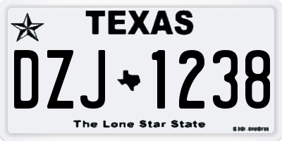 TX license plate DZJ1238