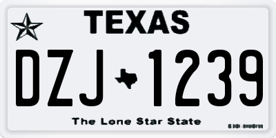 TX license plate DZJ1239