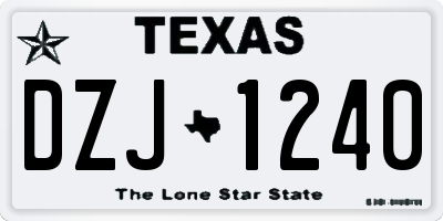 TX license plate DZJ1240