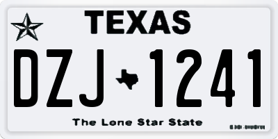 TX license plate DZJ1241