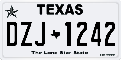 TX license plate DZJ1242