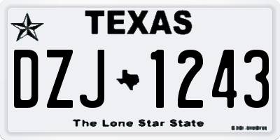 TX license plate DZJ1243