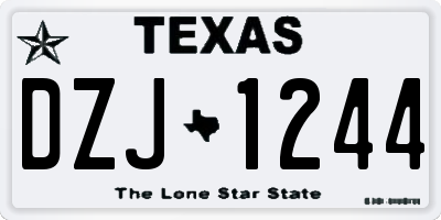 TX license plate DZJ1244