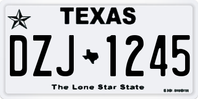 TX license plate DZJ1245