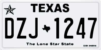 TX license plate DZJ1247