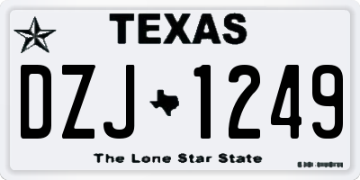 TX license plate DZJ1249