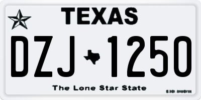 TX license plate DZJ1250