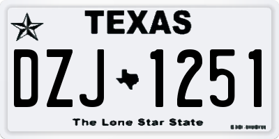 TX license plate DZJ1251