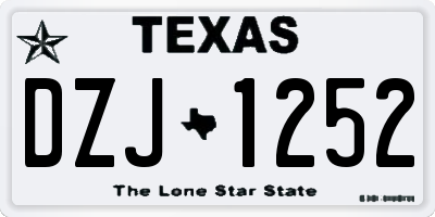 TX license plate DZJ1252