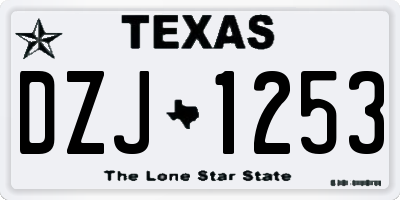 TX license plate DZJ1253