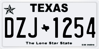 TX license plate DZJ1254