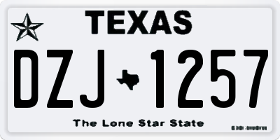 TX license plate DZJ1257