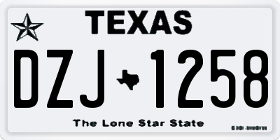 TX license plate DZJ1258
