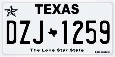 TX license plate DZJ1259