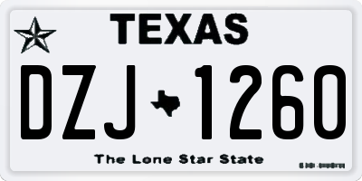 TX license plate DZJ1260