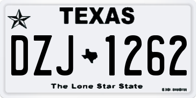 TX license plate DZJ1262