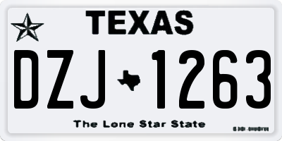 TX license plate DZJ1263