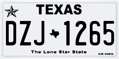 TX license plate DZJ1265
