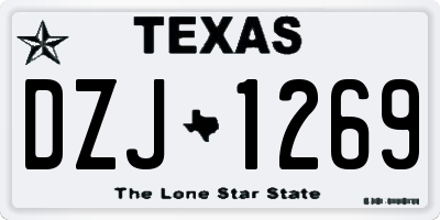 TX license plate DZJ1269