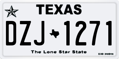TX license plate DZJ1271