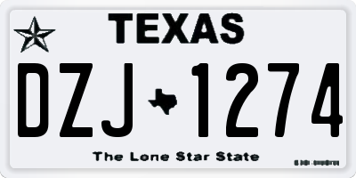 TX license plate DZJ1274