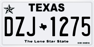 TX license plate DZJ1275