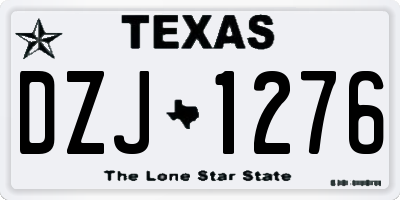 TX license plate DZJ1276