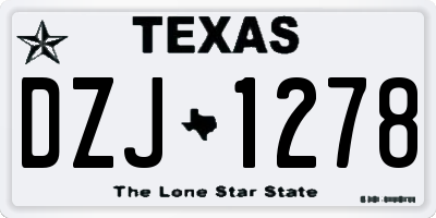TX license plate DZJ1278