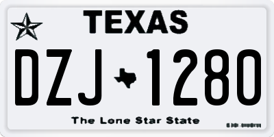 TX license plate DZJ1280