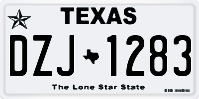 TX license plate DZJ1283