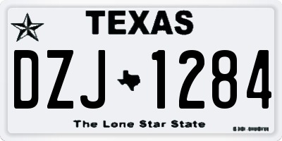 TX license plate DZJ1284