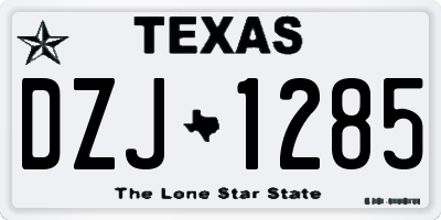 TX license plate DZJ1285