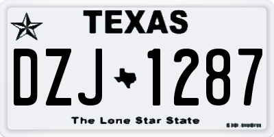 TX license plate DZJ1287