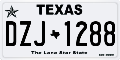 TX license plate DZJ1288