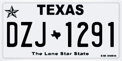 TX license plate DZJ1291