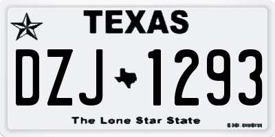 TX license plate DZJ1293