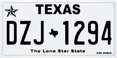 TX license plate DZJ1294