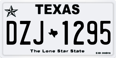 TX license plate DZJ1295