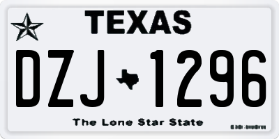 TX license plate DZJ1296