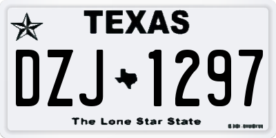 TX license plate DZJ1297