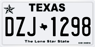 TX license plate DZJ1298
