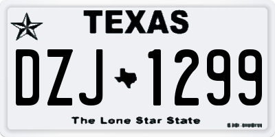 TX license plate DZJ1299