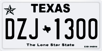 TX license plate DZJ1300