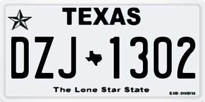 TX license plate DZJ1302