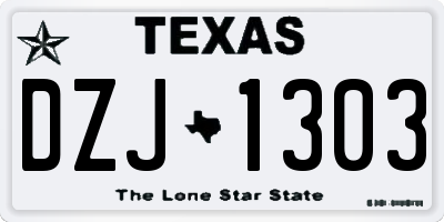 TX license plate DZJ1303