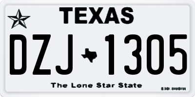 TX license plate DZJ1305