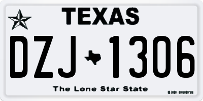 TX license plate DZJ1306