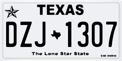 TX license plate DZJ1307