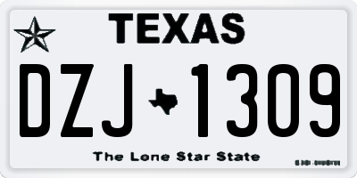 TX license plate DZJ1309